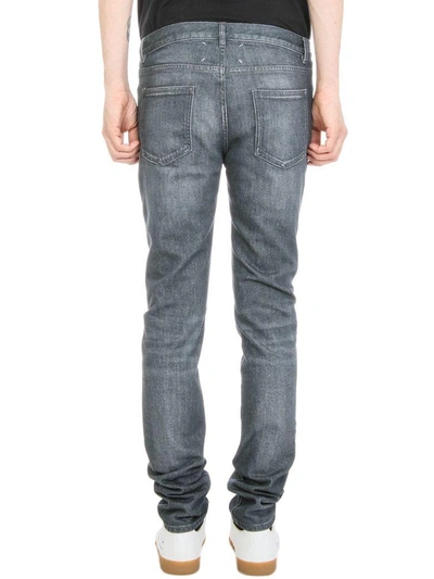 Shop Maison Margiela Slim-fit Grey Denim Jeans