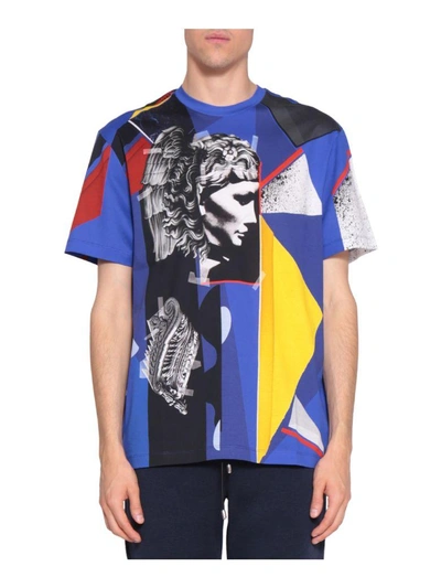 Shop Versace Cotton Jersey T-shirt In Blu