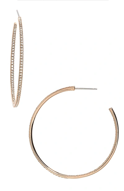 Shop Nadri Medium Inside Out Hoop Earrings (nordstrom Exclusive) In Rose Gold