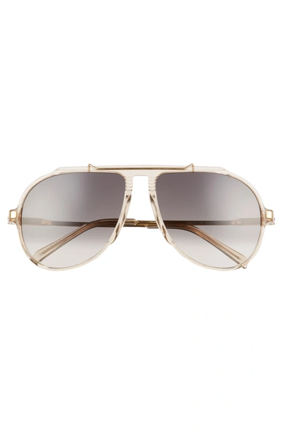 Shop Celine 60mm Gradient Aviator Sunglasses - Champagne/ Gold/ Green