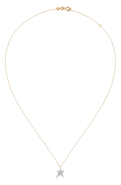 Shop Kismet By Milka Struck Star Diamond Necklace In Rose Gold