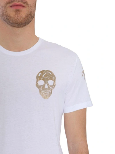 Shop Alexander Mcqueen Round Collar T-shirt In Bianco