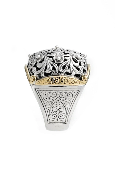 Shop Konstantino 'silver & Gold Classics' Filigree Ring In Silver/ Gold