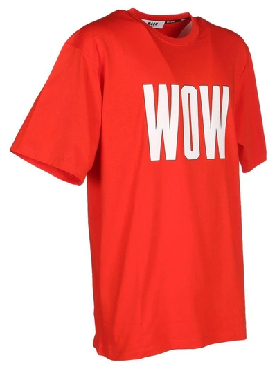 Shop Msgm Tshirt Wow In Red