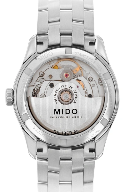 Shop Mido Belluna Ii Bracelet Watch, 33mm In Silver/ Mop/ Silver