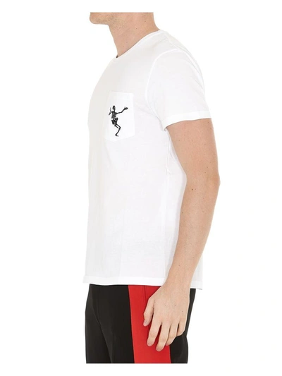 Shop Alexander Mcqueen Dancing Skeleton Tshirt In White-black