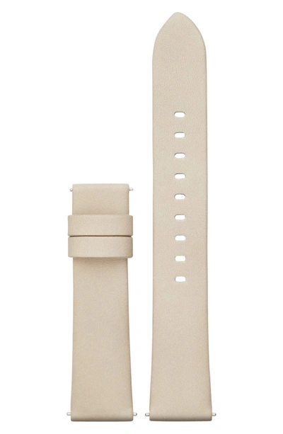 Shop Michael Kors Sofie 18mm Leather Watch Strap In Putty