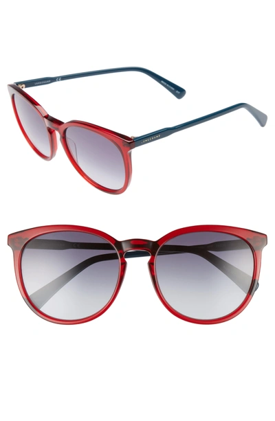 Shop Longchamp 56mm Round Sunglasses - Ruby Petrol