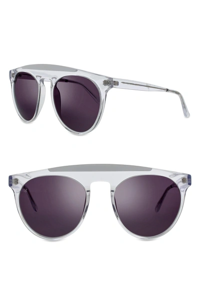 Shop Smoke X Mirrors Atomic 52mm Round Sunglasses In Crystal/ White