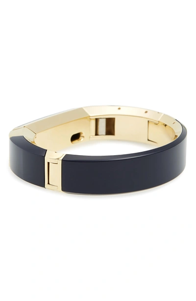 Shop Tory Burch For Fitbit Alta Bracelet In Tory Navy / Tory Gold