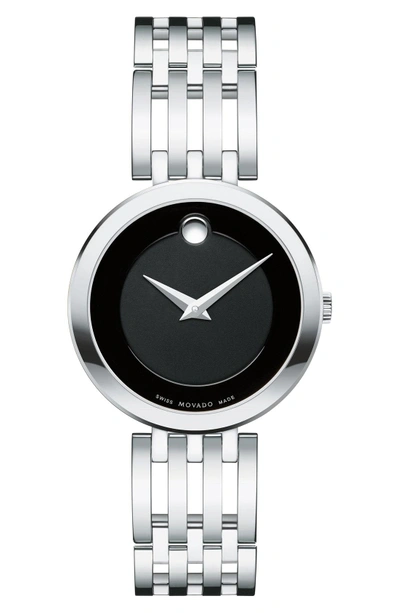 Shop Movado 'esperanza' Bracelet Watch, 28mm In Silver/ Black