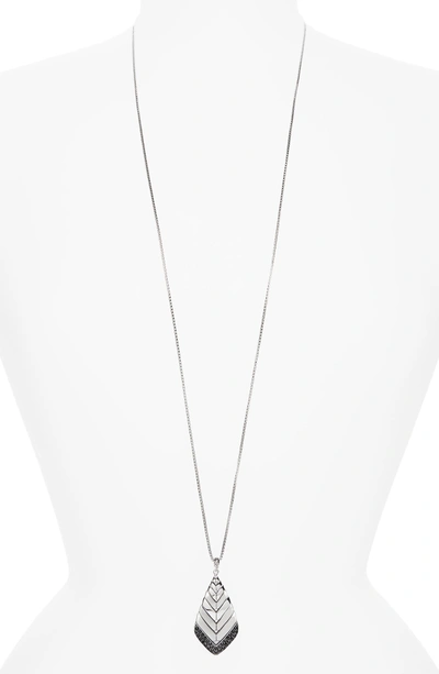Shop John Hardy Modern Chain Pendant Necklace In Silver/ Black Sapphire