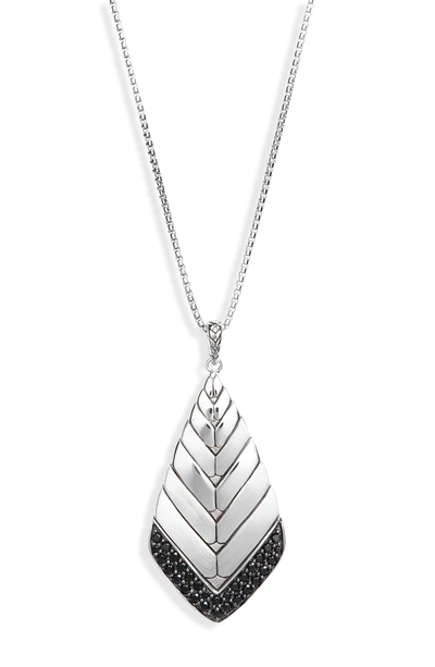 Shop John Hardy Modern Chain Pendant Necklace In Silver/ Black Sapphire
