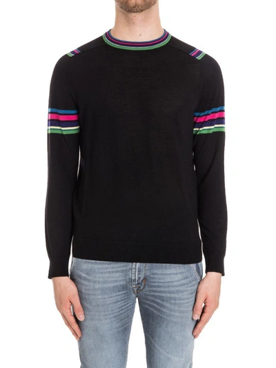 Shop Paul Smith Merino Wool Sweater In Black - Multicolor