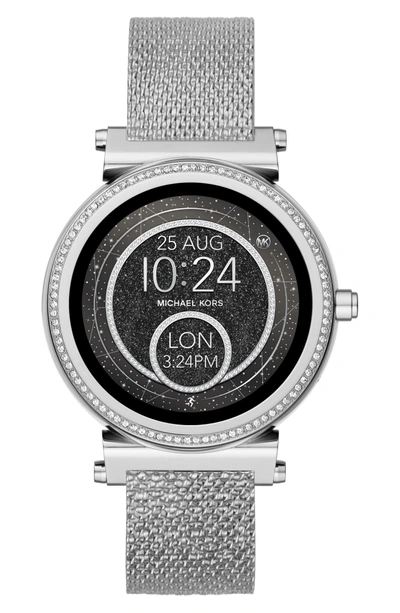 Shop Michael Kors Sofie 18mm Mesh Watch Strap In Silver