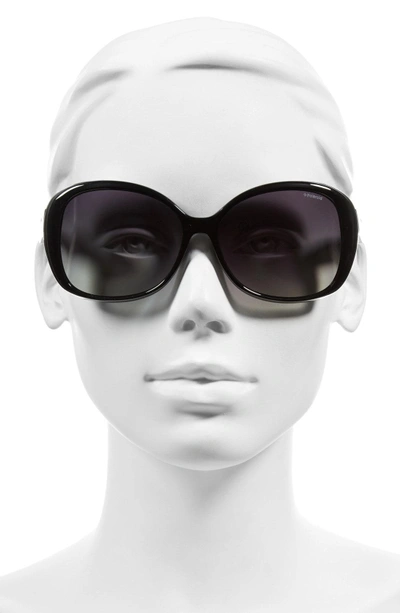 Shop Polaroid 59mm Polarized Sunglasses - Shiny Black/ Green Polarized