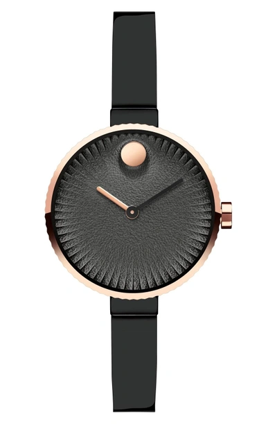 Shop Movado 'edge' Bracelet Watch, 28mm In Black/ Copper