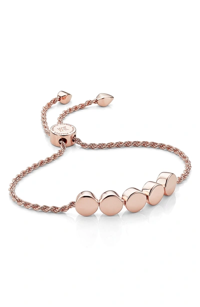 Shop Monica Vinader Engravable Linear Bead Friendship Bracelet In Rose Gold