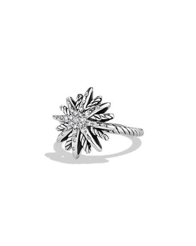 Shop David Yurman Starburst Ring With Diamonds In Silver