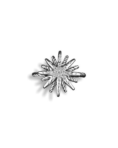 Shop David Yurman Starburst Ring With Diamonds In Silver