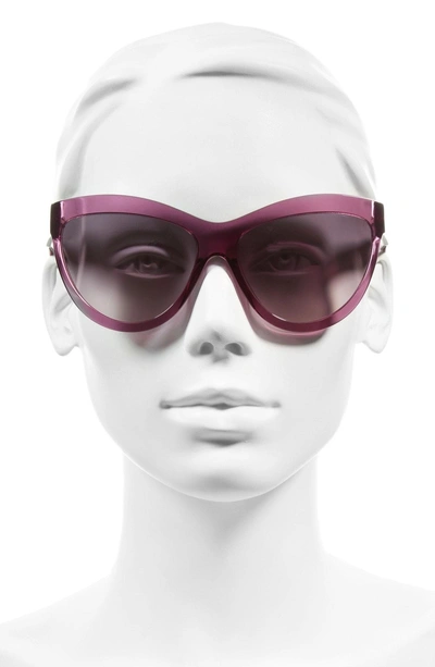 Shop Balenciaga 60mm Sunglasses In Transparent Purple/ Silver