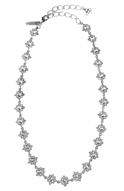Shop Oscar De La Renta 'delicate Star' Swarovski Crystal Collar Necklace In Crystal Silver