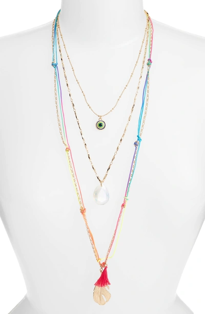 Shop Adia Kibur Charm Layered Necklace In Multi
