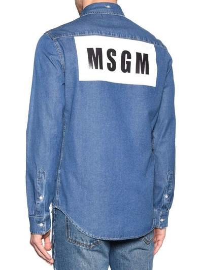 Shop Msgm Shirt In Light Blue