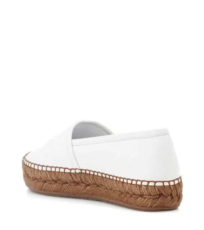 Shop Dolce & Gabbana Leather Espadrilles In White