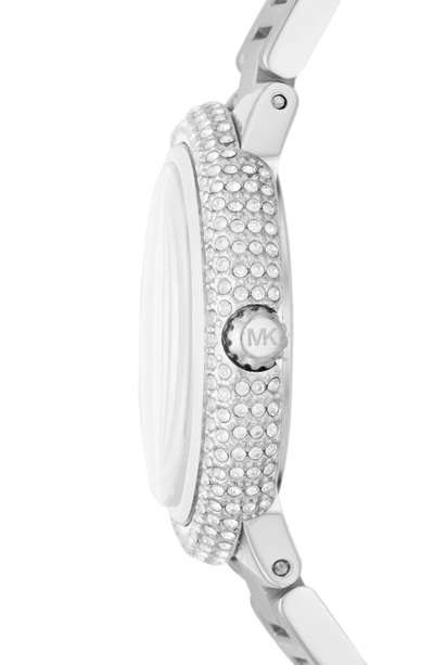 Shop Michael Kors Taryn Crystal Bracelet Watch, 33mm In Silver/ Turquoise/ Silver