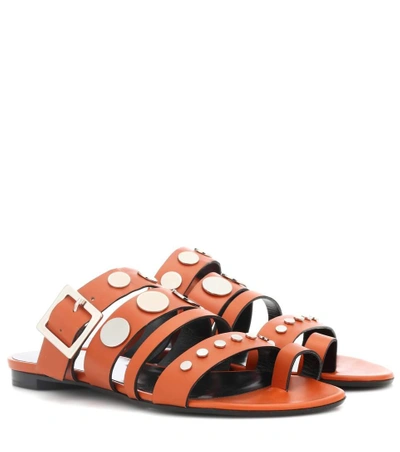 Shop Pierre Hardy Dani Leather Sandals In Brown