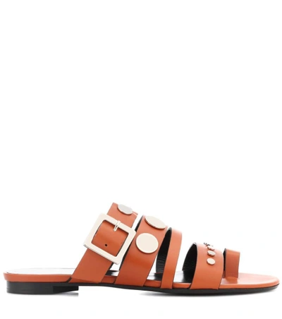 Shop Pierre Hardy Dani Leather Sandals In Brown