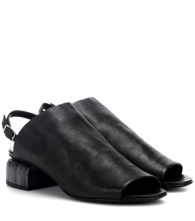 Shop Pierre Hardy Caress Leather Sandals In Black