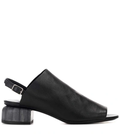 Shop Pierre Hardy Caress Leather Sandals In Black