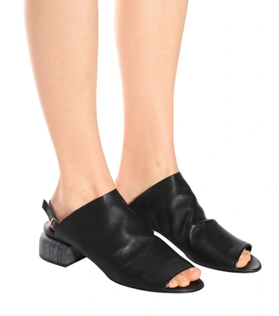 Shop Pierre Hardy Caress Leather Sandals In Black