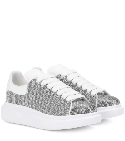 Shop Alexander Mcqueen Glitter Platform Sneakers In Silver