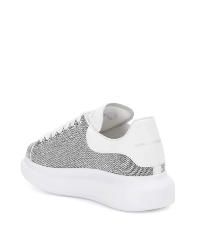 Shop Alexander Mcqueen Glitter Platform Sneakers In Silver