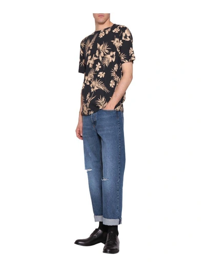 Shop Dries Van Noten Hogue Cotton T-shirt In Nero