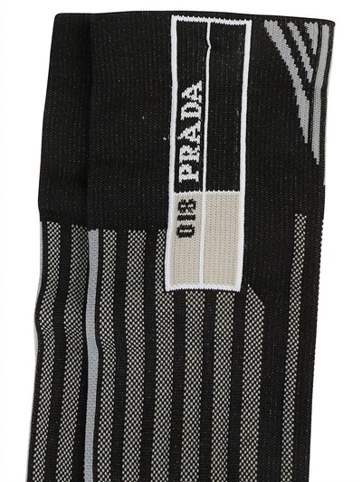 Shop Prada Socks In Nero+acciao