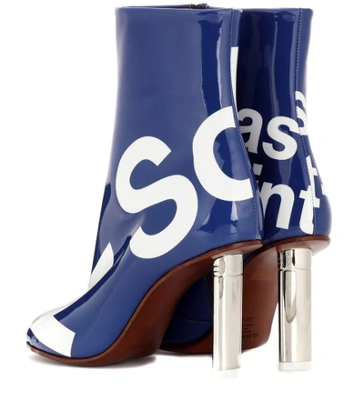 Shop Vetements Printed Ankle Boots In Blue