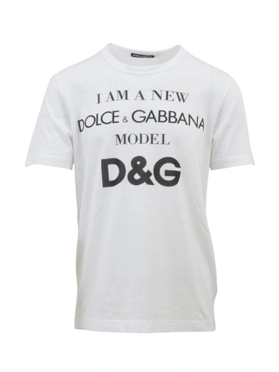 Shop Dolce & Gabbana White Logo T-shirt