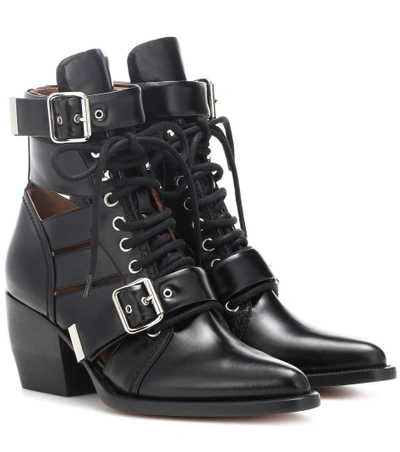 Shop Chloé Rylee Leather Ankle Boots In Black