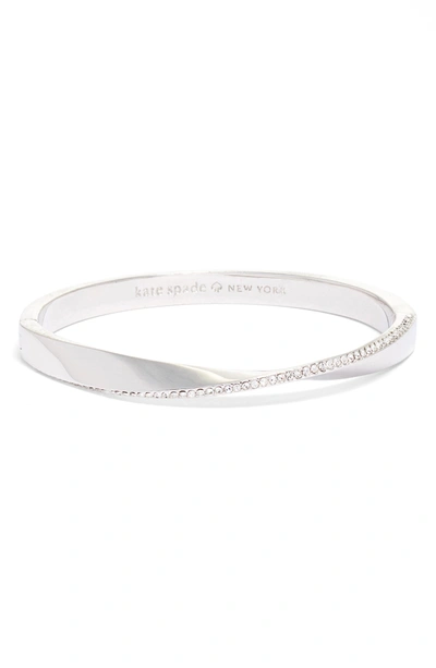 Shop Kate Spade Do The Twist Pave Bangle In Silver