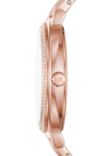Shop Michael Michael Kors Cinthia Bracelet Watch, 33mm In Rose Gold/ Silver