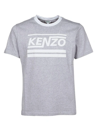 Shop Kenzo Crew Neck Tiger T-shirt In Gris Perle