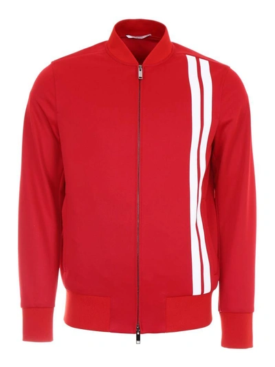 Shop Valentino Sportswear Jacket In Rosso Bianco (red)
