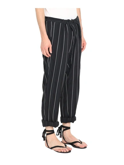 Shop Haider Ackermann Kunzite Cotton Blend Belted Pants In Nero