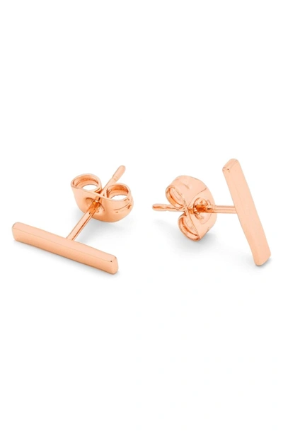 Shop Gorjana Taner Mini Stud Earrings In Rose Gold