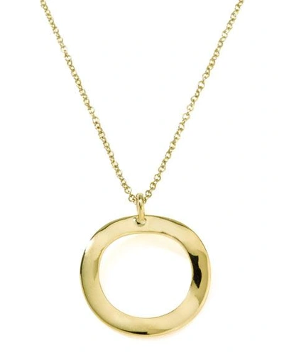 Shop Ippolita Mini Wavy Circle Pendant Necklace In Gold