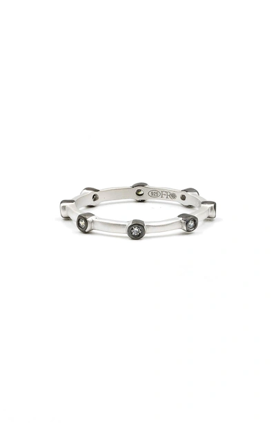 Shop Freida Rothman Stacking Ring In Black/ Silver